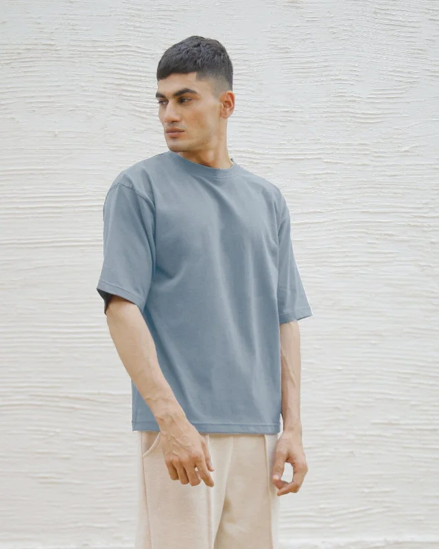 Relaxed T-Shirt-- Mesh Blend Leather Blend Suede Blend