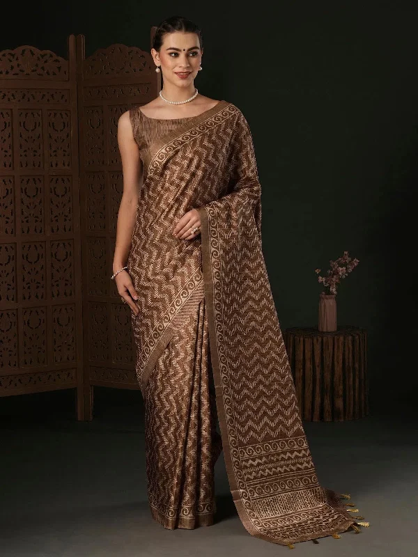 Saree Mall Women's Dola Brown Printed Designer Saree With Blouse Piece-SOFIA4004 Lightweight Tunic Blouse Saree Mall Women's Dola Brown Printed Designer Saree With Blouse Piece-SOFIA4004 Lightweight Tunic Blouse