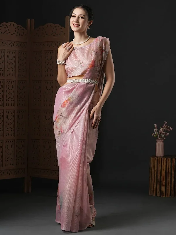 Saree Mall Women's Organza Pink Printed Designer Saree With Blouse Piece-SANKARI201 Backless Summer Blouse Saree Mall Women's Organza Pink Printed Designer Saree With Blouse Piece-SANKARI201 Backless Summer Blouse