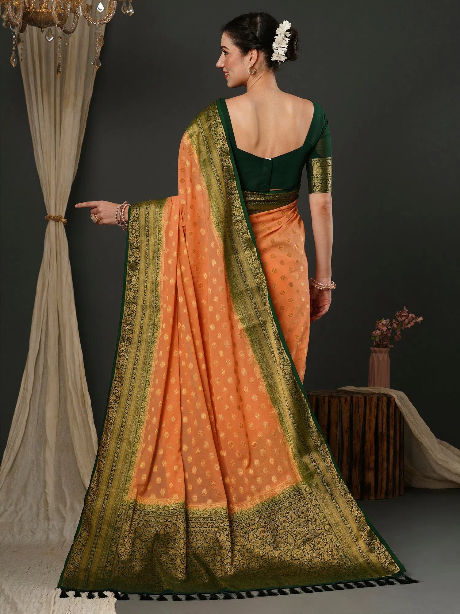 Saree Mall Women's Georgette Peach Woven Design Designer Saree With Blouse Piece-34ALEKHA3403 Lightweight Floral Blouse Saree Mall Women's Georgette Peach Woven Design Designer Saree With Blouse Piece-34ALEKHA3403 Lightweight Floral Blouse