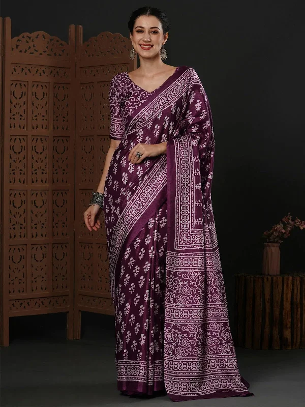 Saree Mall Women's Dola Purple Printed Designer Saree With Blouse Piece-DOLA111A Business Casual Blouse Saree Mall Women's Dola Purple Printed Designer Saree With Blouse Piece-DOLA111A Business Casual Blouse