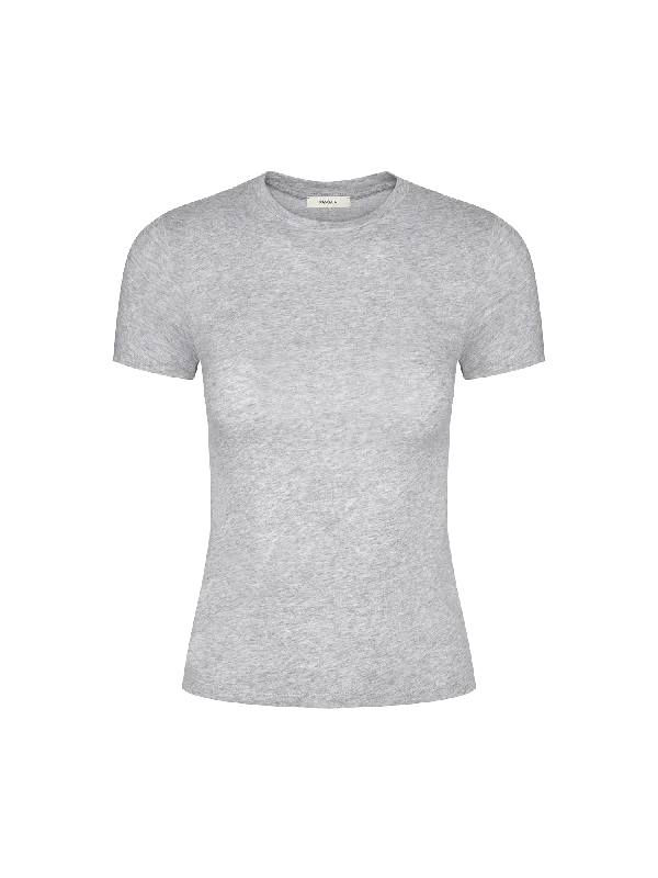 Women's 365 Cotton-Stretch T-shirt—grey-marl-- Notch Collar Peter Pan Collar Cowl Neck Women's 365 Cotton-Stretch T-shirt—grey-marl-- Notch Collar Peter Pan Collar Cowl Neck