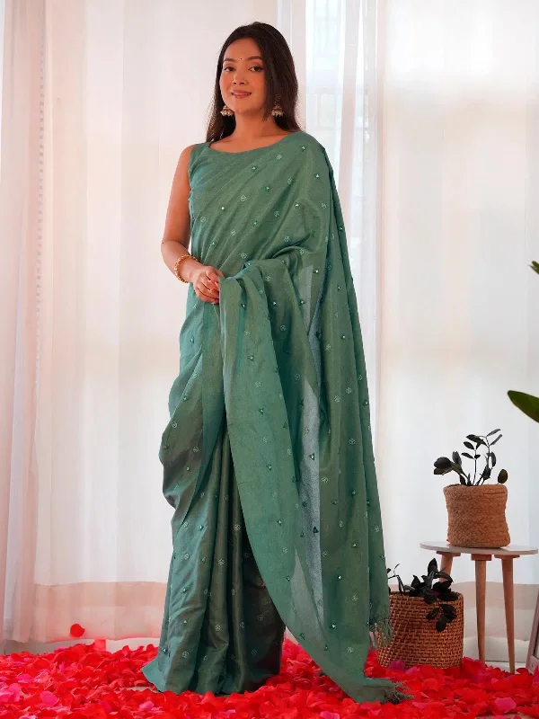 Saree Mall Women's Manipuri Sea Green Embellished Designer Saree With Blouse Piece-16KAVI1602 Vintage Lace Blouse Saree Mall Women's Manipuri Sea Green Embellished Designer Saree With Blouse Piece-16KAVI1602 Vintage Lace Blouse