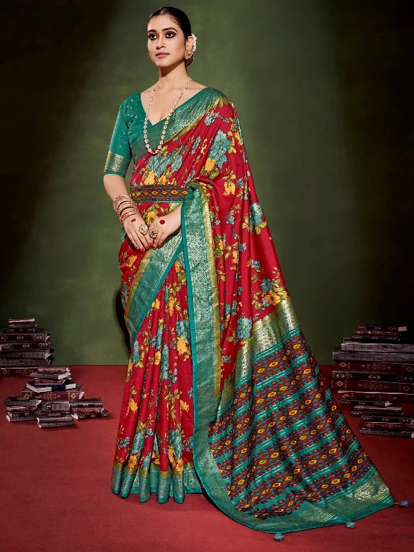 Saree Mall Women's Tussar  Pink Printed Designer Saree With Blouse Piece-ANUSRM1009 Casual Relaxed Blouse