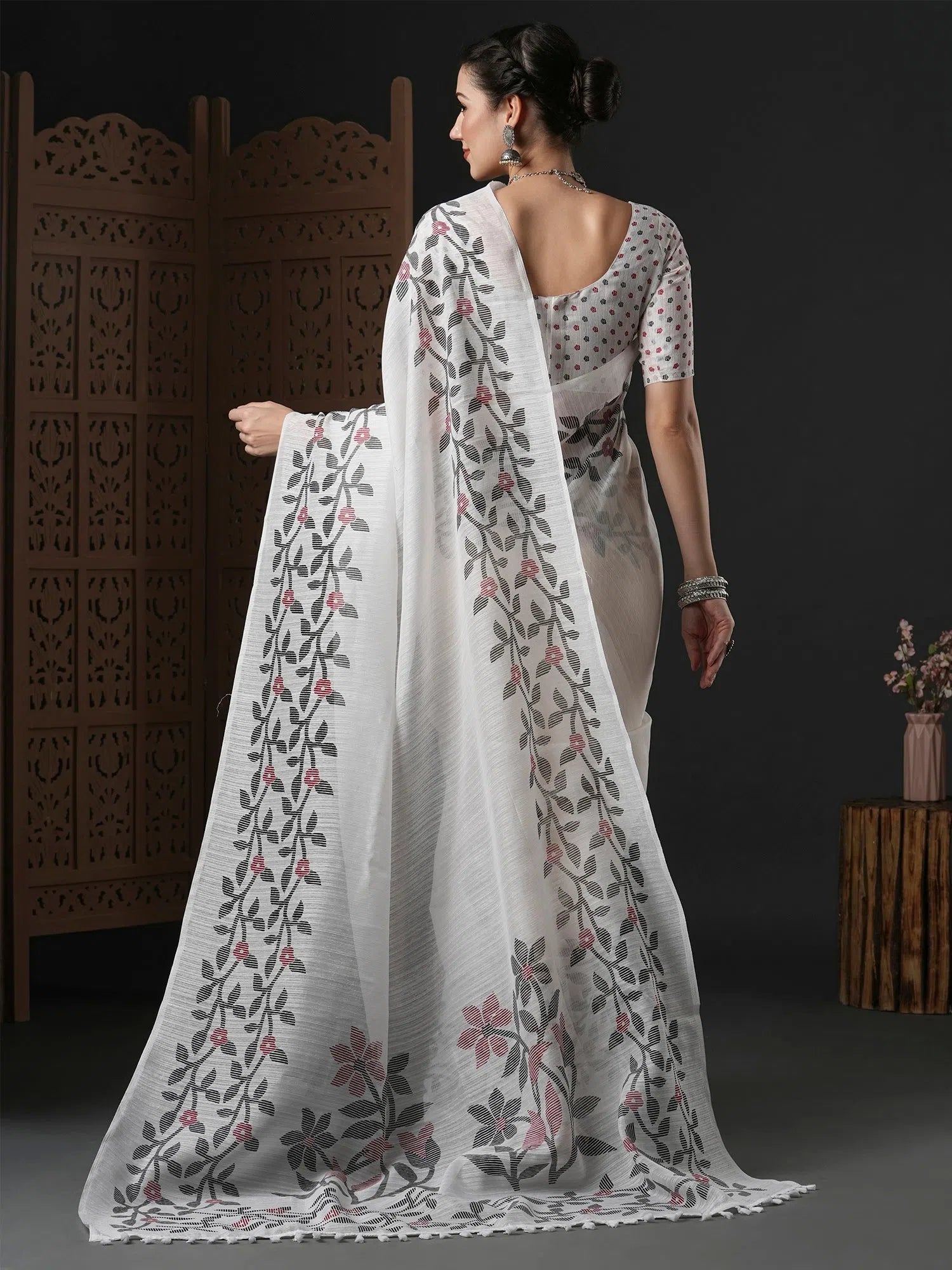 Saree Mall Women's Cotton Slub White Printed Designer Saree With Blouse Piece-GRNS25C Everyday Stylish Blouse Saree Mall Women's Cotton Slub White Printed Designer Saree With Blouse Piece-GRNS25C Everyday Stylish Blouse