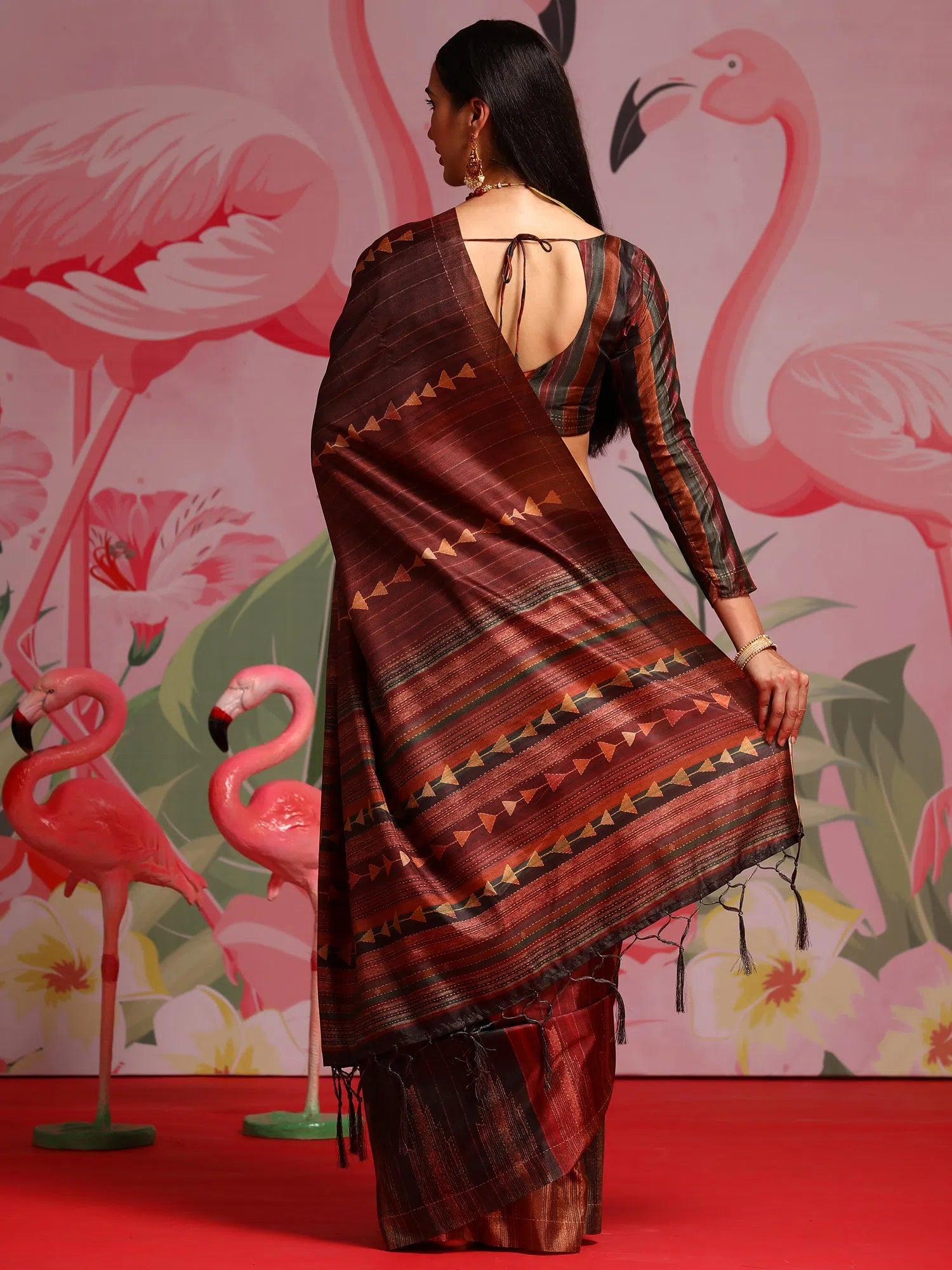 Saree Mall Women's Blend Multicolored Printed Designer Saree With Blouse Piece-KOZI101D Feminine Ruffle Blouse Saree Mall Women's Blend Multicolored Printed Designer Saree With Blouse Piece-KOZI101D Feminine Ruffle Blouse