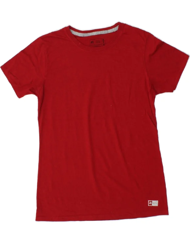 RUSSELL ATHLETIC Womens T-Shirt Top UK 12 Medium Red Cotton-- Satin Fabric Silk Fabric Chiffon Fabric RUSSELL ATHLETIC Womens T-Shirt Top UK 12 Medium Red Cotton-- Satin Fabric Silk Fabric Chiffon Fabric