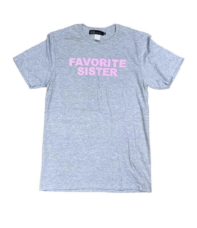 WOMENS FAVORITE SISTER GREY T-SHIRT-- Chenille Blend Fleece Blend Nylon Blend