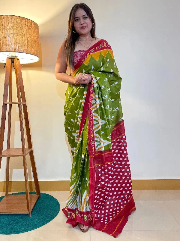 Saree Mall Women's Cotton Green Printed Designer Saree With Blouse Piece-MINAXI1016 Soft Pastel Blouse Saree Mall Women's Cotton Green Printed Designer Saree With Blouse Piece-MINAXI1016 Soft Pastel Blouse