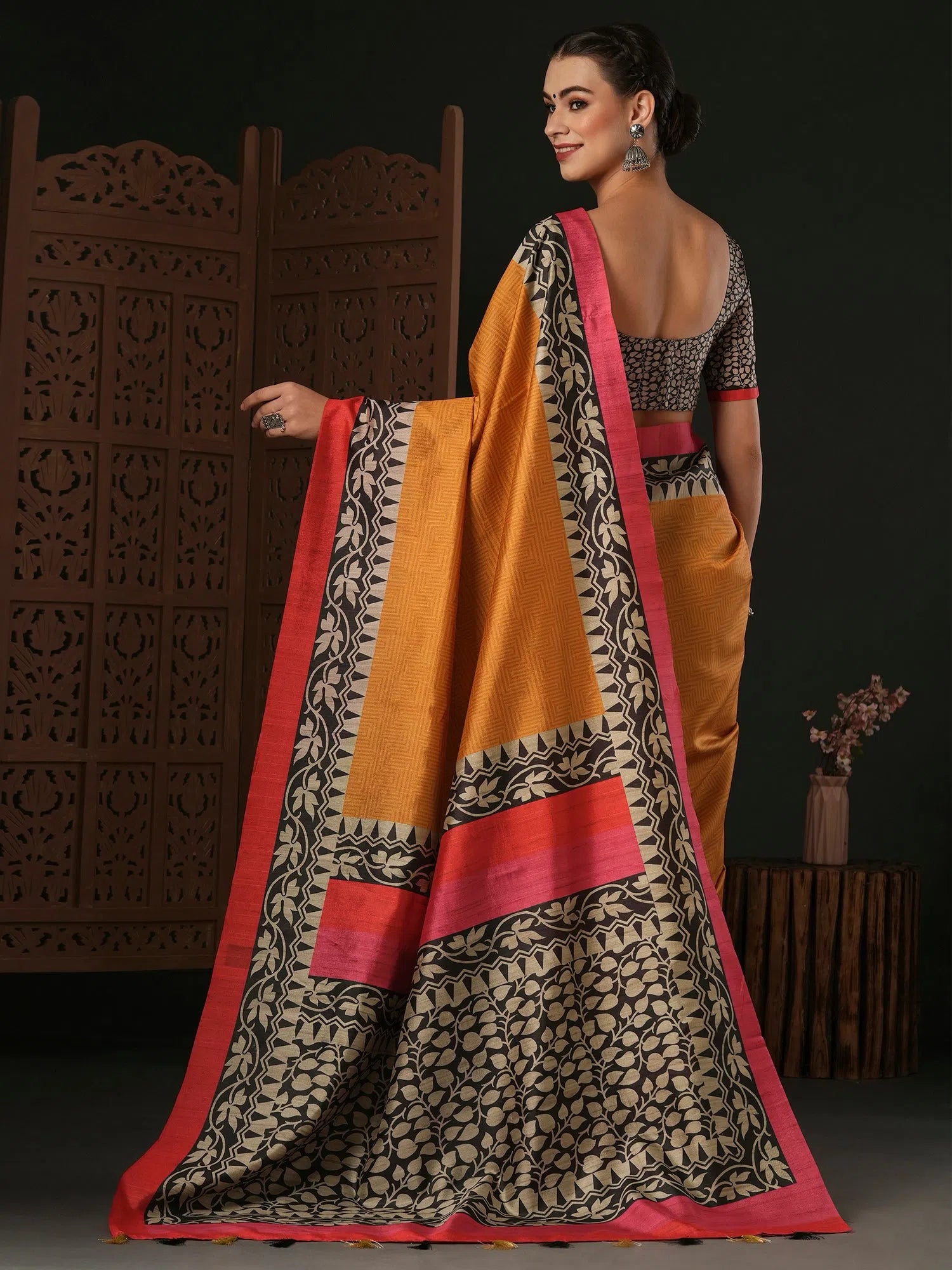 Saree Mall Women's Dola Black Printed Designer Saree With Blouse Piece-JANY4002 Soft Knit Blouse Saree Mall Women's Dola Black Printed Designer Saree With Blouse Piece-JANY4002 Soft Knit Blouse