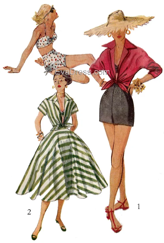 1953 Shorts, Bra, Skirt & Shirt Sp50-4310-- Fashionable Trendy Casual