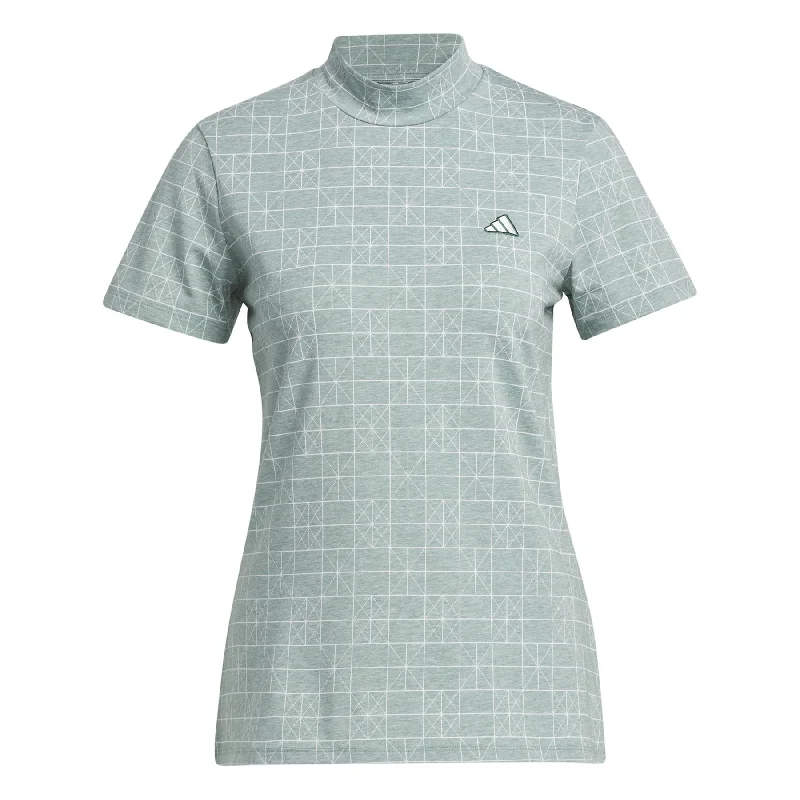 Womens Go-To Regular Fit Mock Neck T-Shirt Green - SS24-- Nylon Fabric Polyester Fabric Spandex Fabric Womens Go-To Regular Fit Mock Neck T-Shirt Green - SS24-- Nylon Fabric Polyester Fabric Spandex Fabric