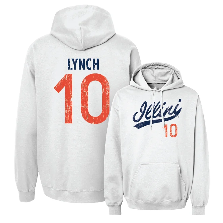 White Script Hoodie - Abby Lynch #10 Hoodie with Earth Tones Natural Calm