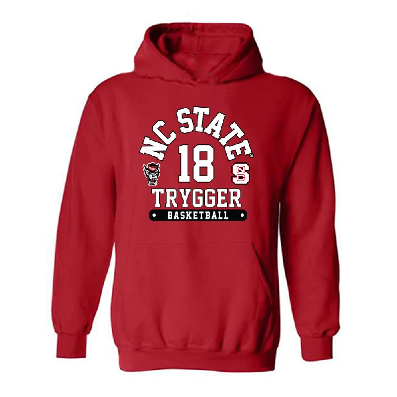 NC State - NCAA Women's Basketball : Tilda Trygger - Fashion Shersey Hooded Sweatshirt Hoodie with Raw Hem Edgy Unfinished