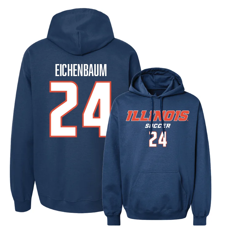 Navy Illinois Classic Hoodie - Julia Eichenbaum #24 Hoodie with Cropped Fit Short Trendy