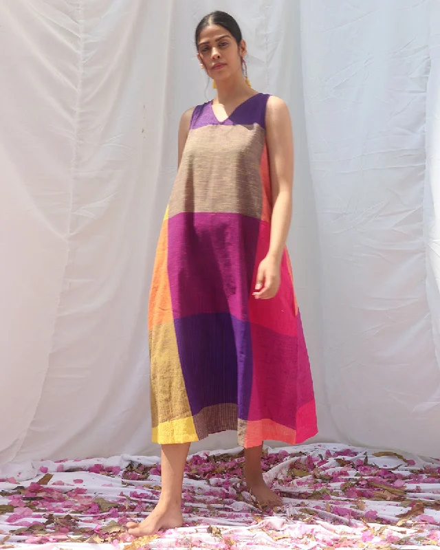 Indradhanush Handwoven Cotton Dress - RC Tunics Sophisticated sleek