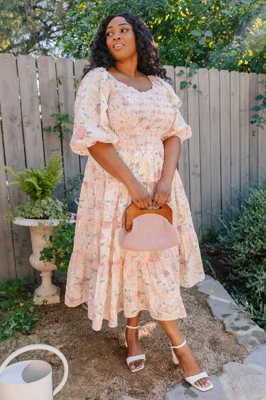 Roselyn Dress in Pastel Floral Tunics Formal black