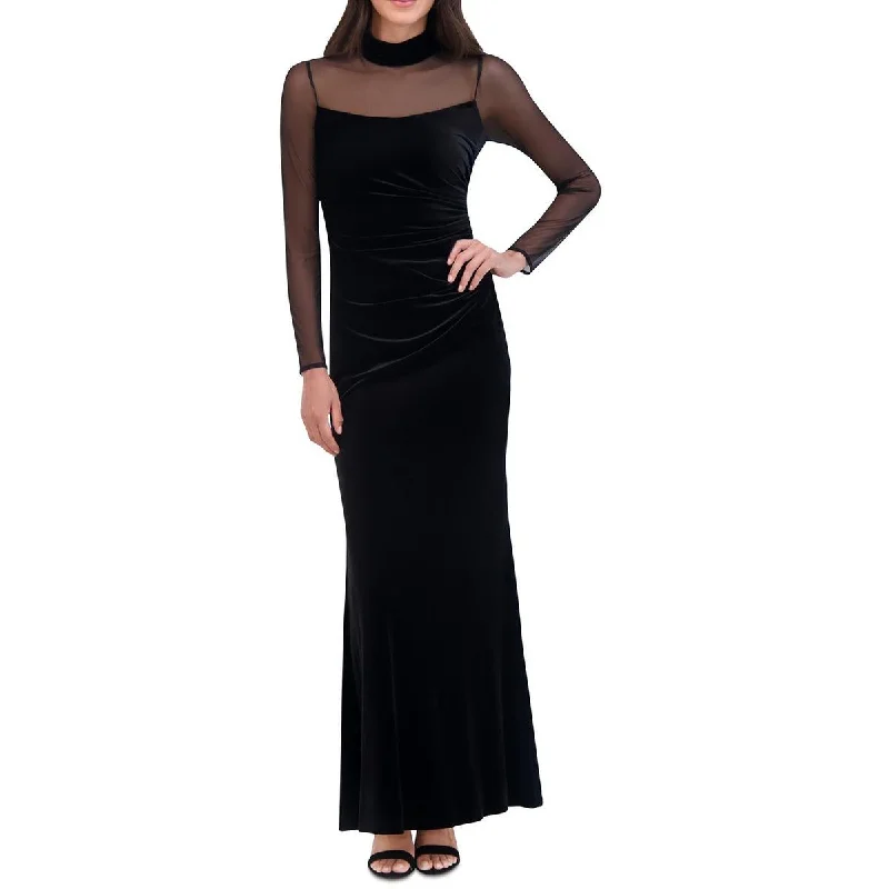 Womens Solid Polyester Evening Dress Tunics Vintage classic
