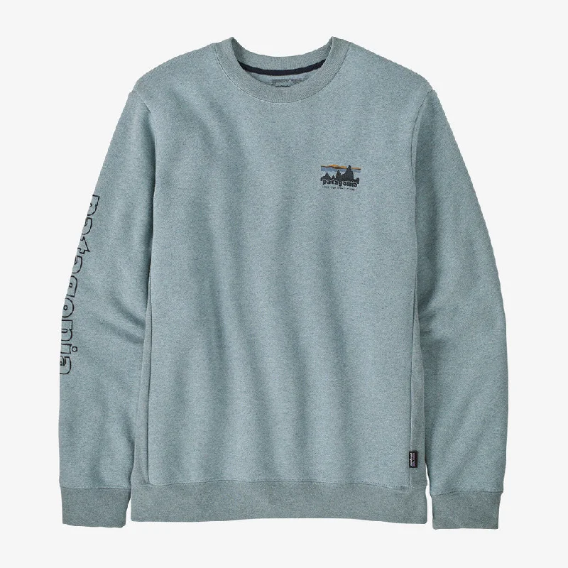 Patagonia Unisex '73 Skyline Uprisal Crew Sweatshirt - Thermal Blue Hoodie with Lining Warm Insulated