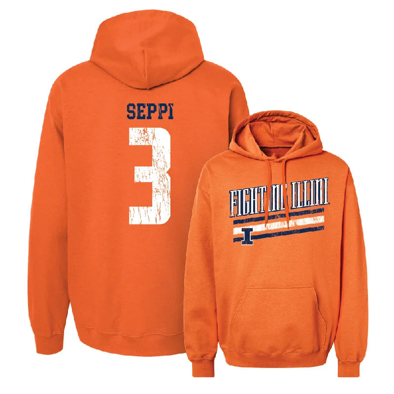 Orange Slant Hoodie  - Lauren Seppi Hoodie with Print Artistic Unique