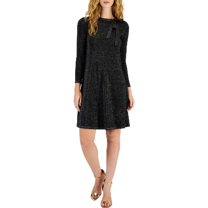 Womens Metallic Rayon Fit & Flare Dress Tunics Versatile all-occasion