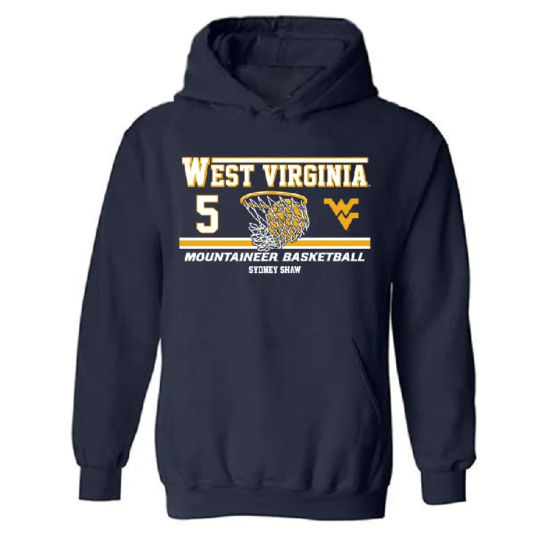West Virginia - NCAA Women's Basketball : Sydney Shaw - Classic Fashion Shersey Hooded Sweatshirt Hoodie with Rhinestones Sparkly Elegant