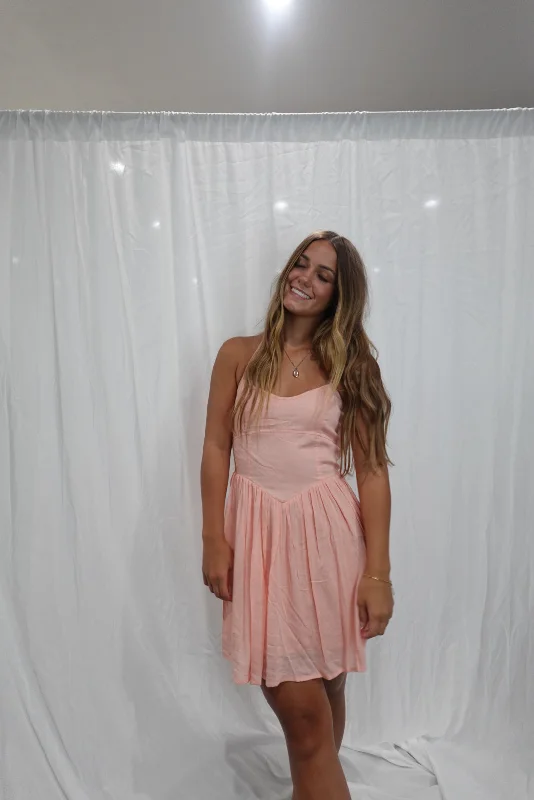 Pink Mini Dress Classic Floral Print Mini Dress