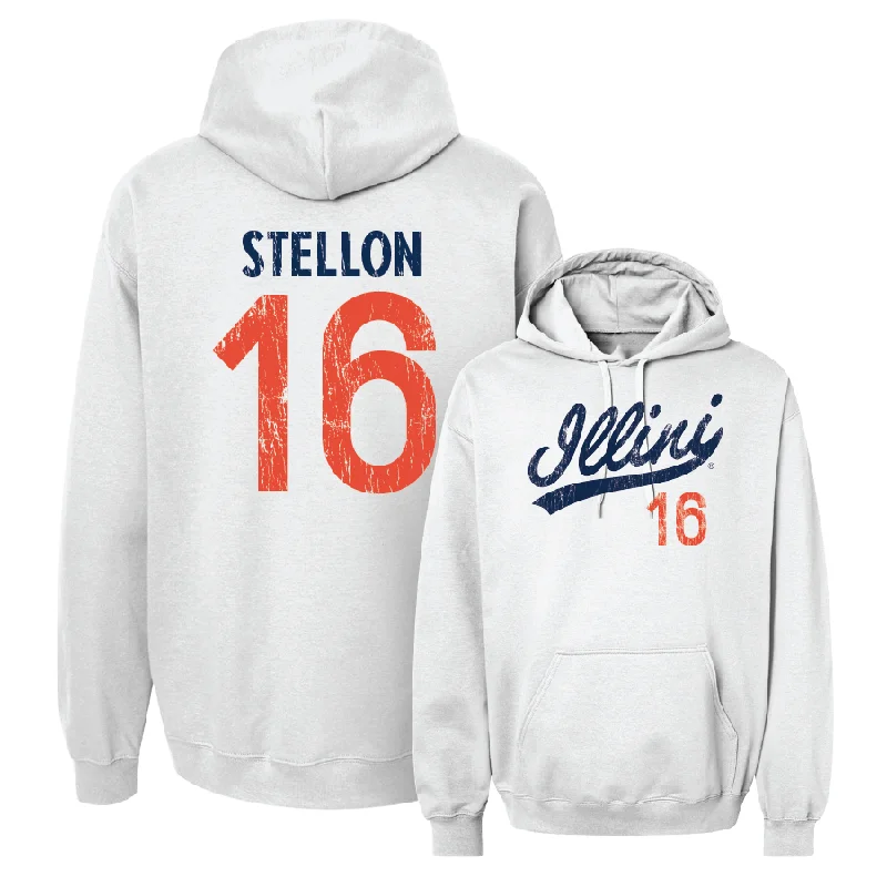 White Script Hoodie  - Ashley Stellon Hoodie with Rhinestones Sparkly Elegant