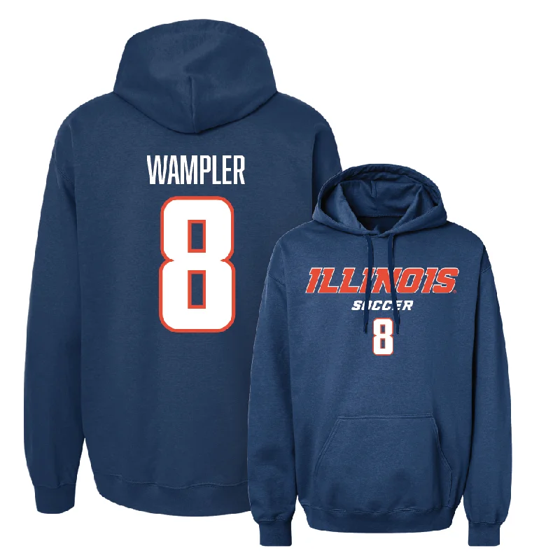 Navy Illinois Classic Hoodie  - Sophia Wampler Hoodie with Illustration Artistic Creative