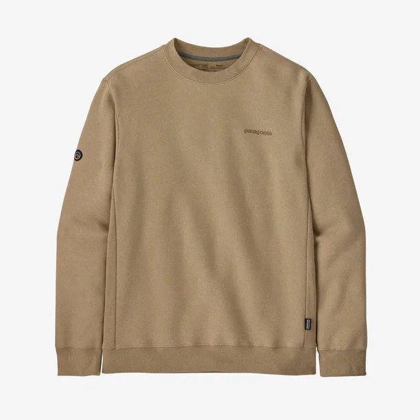 Patagonia Fitz Roy Icon Uprisal Crew Sweatshirt - Classic Tan Hoodie with Color Block Contrast Stylish
