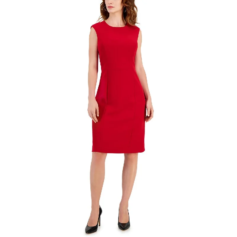 Womens Solid Crepe Sheath Dress Tunics Business professional