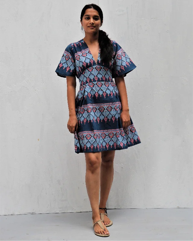 Midnight Dream Hand Block-Printed Cotton Dress -  Neelanjali Tunics Recommended stylist