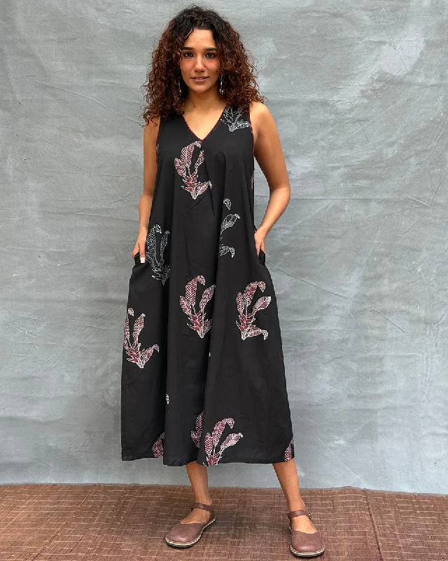 Birds and Bloom Blockprinted Cotton Dress Tunics Cozy comfortable