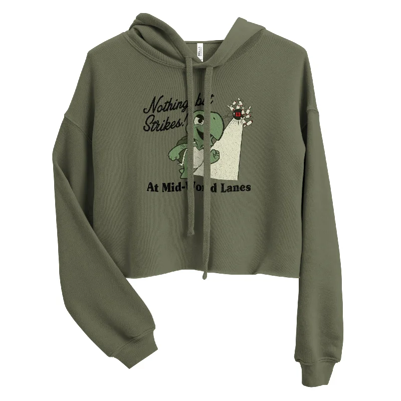 Midworld Lanes Crop Hoodie Hoodie with Crew Neck Simple Timeless