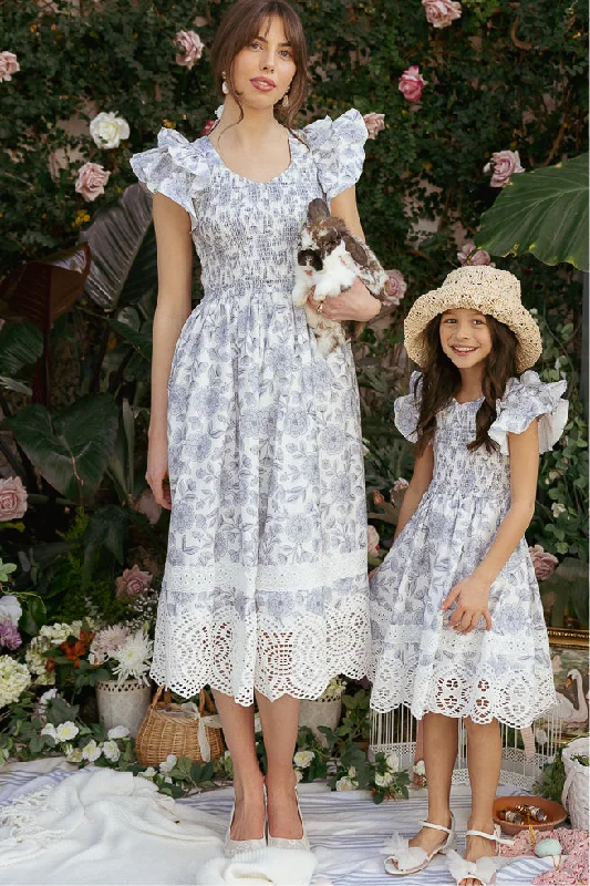 Hattie Dress in Blue Floral Tunics Winter warm