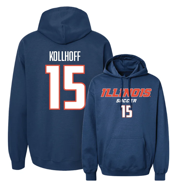 Navy Illinois Classic Hoodie - Zoey Kollhoff #15 Hoodie with Oversized Fit Loose Comfortable