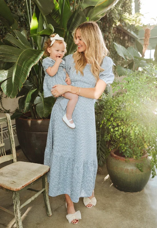 Hannah Dress in Blue Gingham Shift Classic Vintage