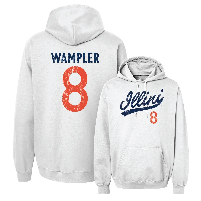 White Script Hoodie  - Sophia Wampler Hoodie with Color Block Contrast Stylish