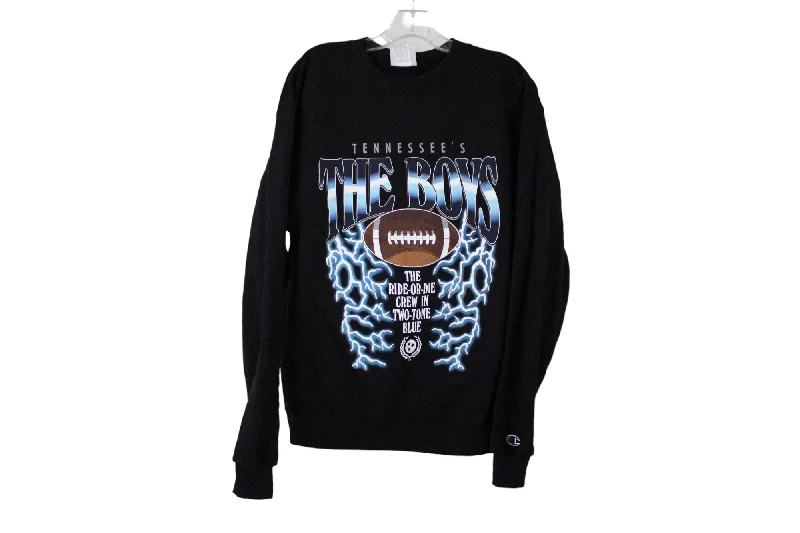 Champion Tennessee's The Boys Football Sweatshirt | L Hoodie with Tie-Dye Psychedelic Retro