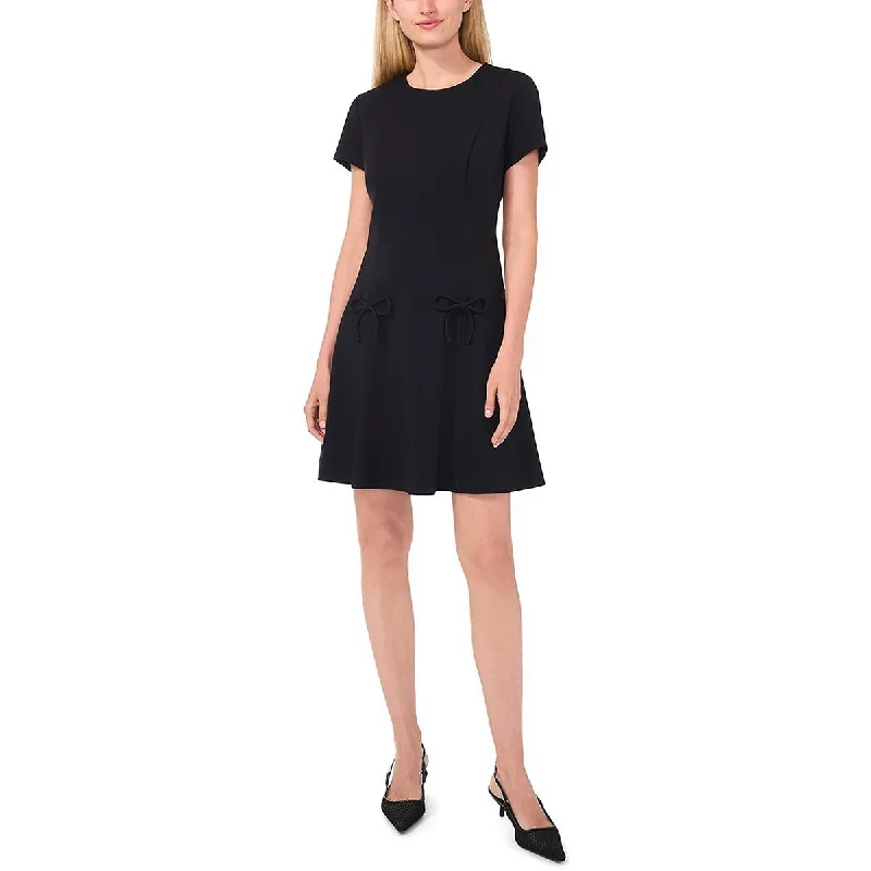 Womens Bow Rayon Fit & Flare Dress Floral Print girly