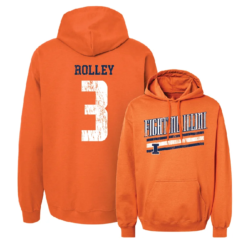 Orange Slant Hoodie - Bel Rolley Hoodie with Camouflage Military Edgy