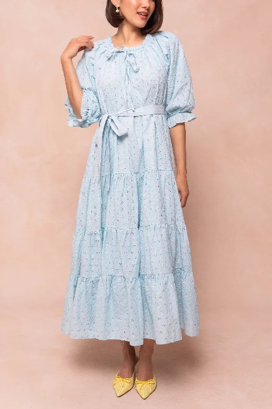 Gigi Dress in Blue Floral Print girly