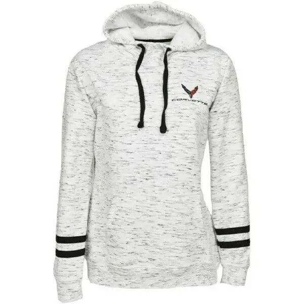 LADIES C8 CORVETTE MELANGE HOODIE Black Hoodie with Lace Feminine Delicate