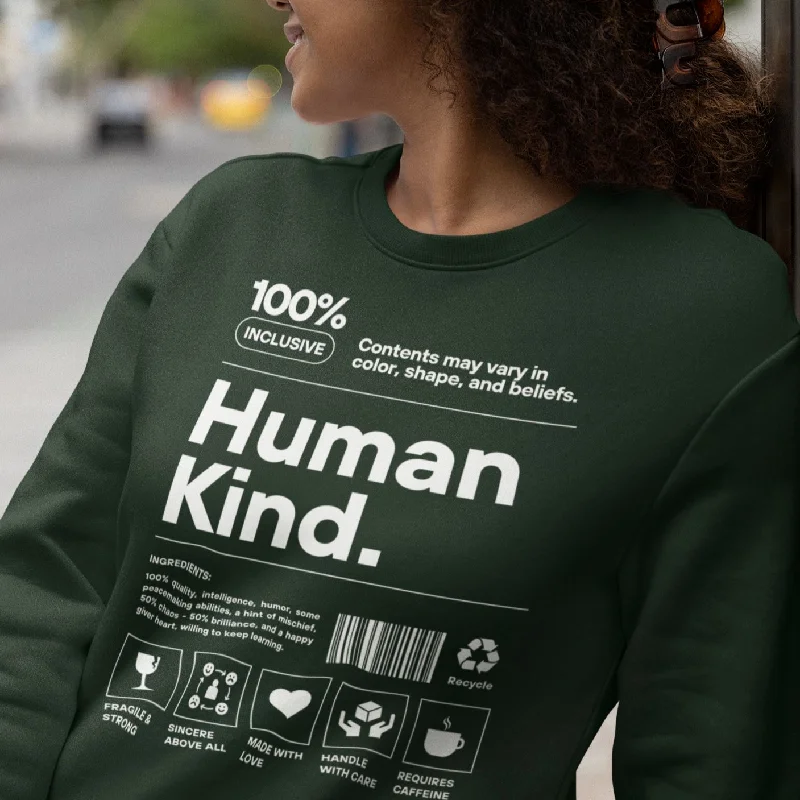 Human Kind | Unisex Sweatshirt Zip Hoodie Drawstring Kangaroo Pocket