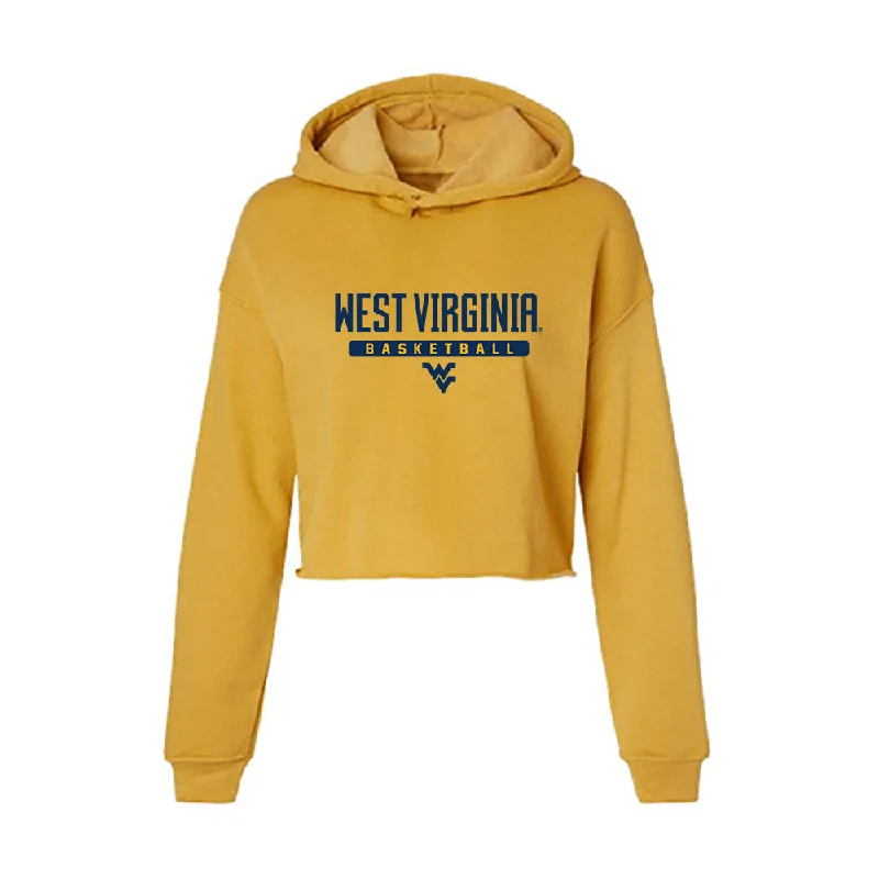 West Virginia - NCAA Women's Basketball : Sydney Shaw - Women's Crop Fleece Hoodie Hoodie with Emblem Brand Identity