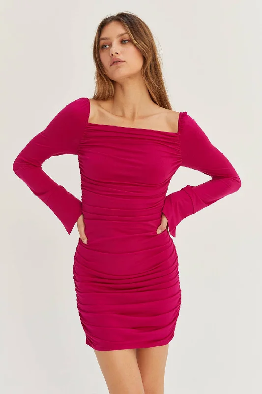 Kylie Ruched Bodycon Mini Dress Stylish Spaghetti Strap Mini Dress