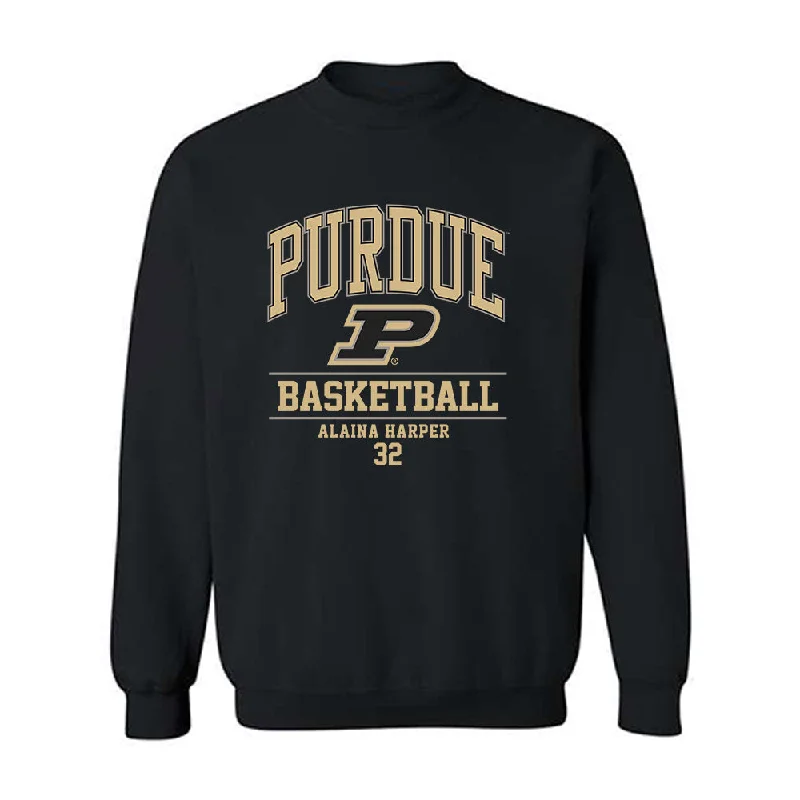 Purdue - NCAA Women's Basketball : Alaina Harper - Classic Fashion Shersey Crewneck Sweatshirt Hoodie with Thumb Holes Functional Cozy