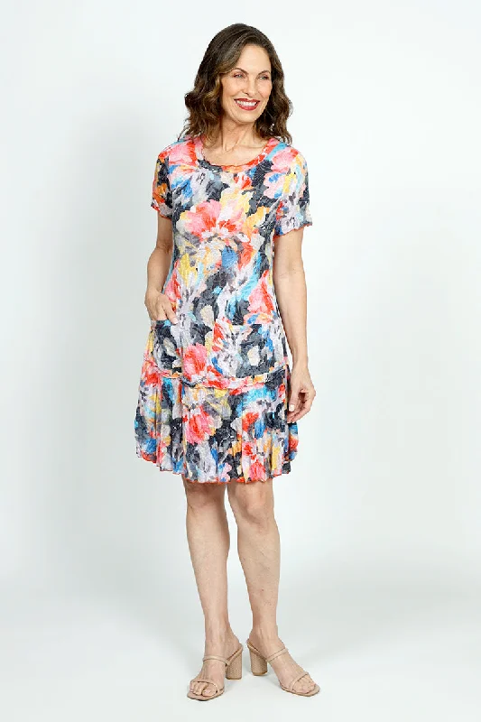 Top Ligne Watercolor Floral Dress Tunics Sophisticated sleek