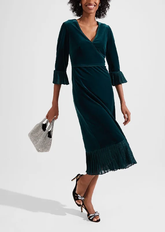 Melodie Velvet Dress 0223/5839/9845l00 Evergreen Tunics Luxurious high-end