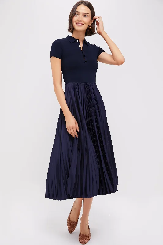 Hunter Navy Short Sleeve Day Dress Tunics Luxurious premium